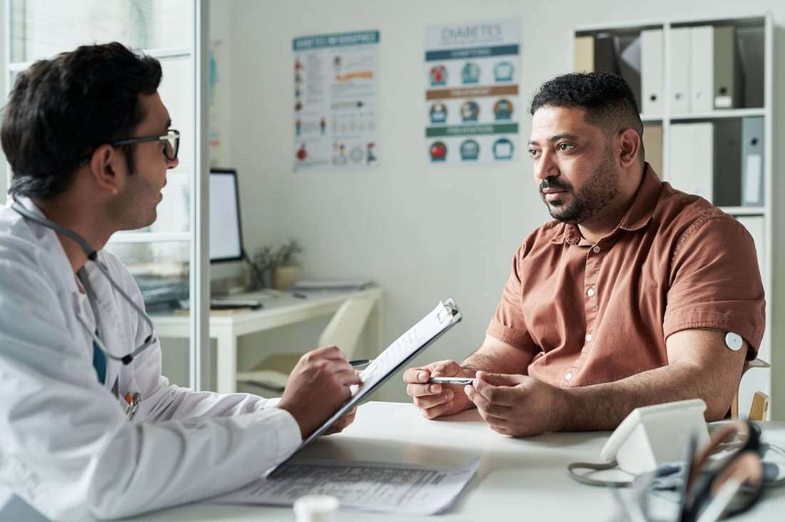 Provider talking through results with a patient